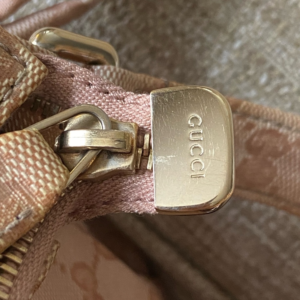 Gucci pink GG crystal coated canvas horsebit web hobo shoulder bag bow tie - Picture 16 of 16